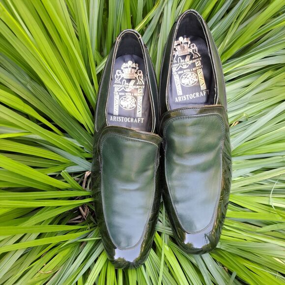 Johnston & Murphy Aristocraft Green Leather Loafers Men’s Size 11 D/B Dress Shoe - Picture 1 of 7